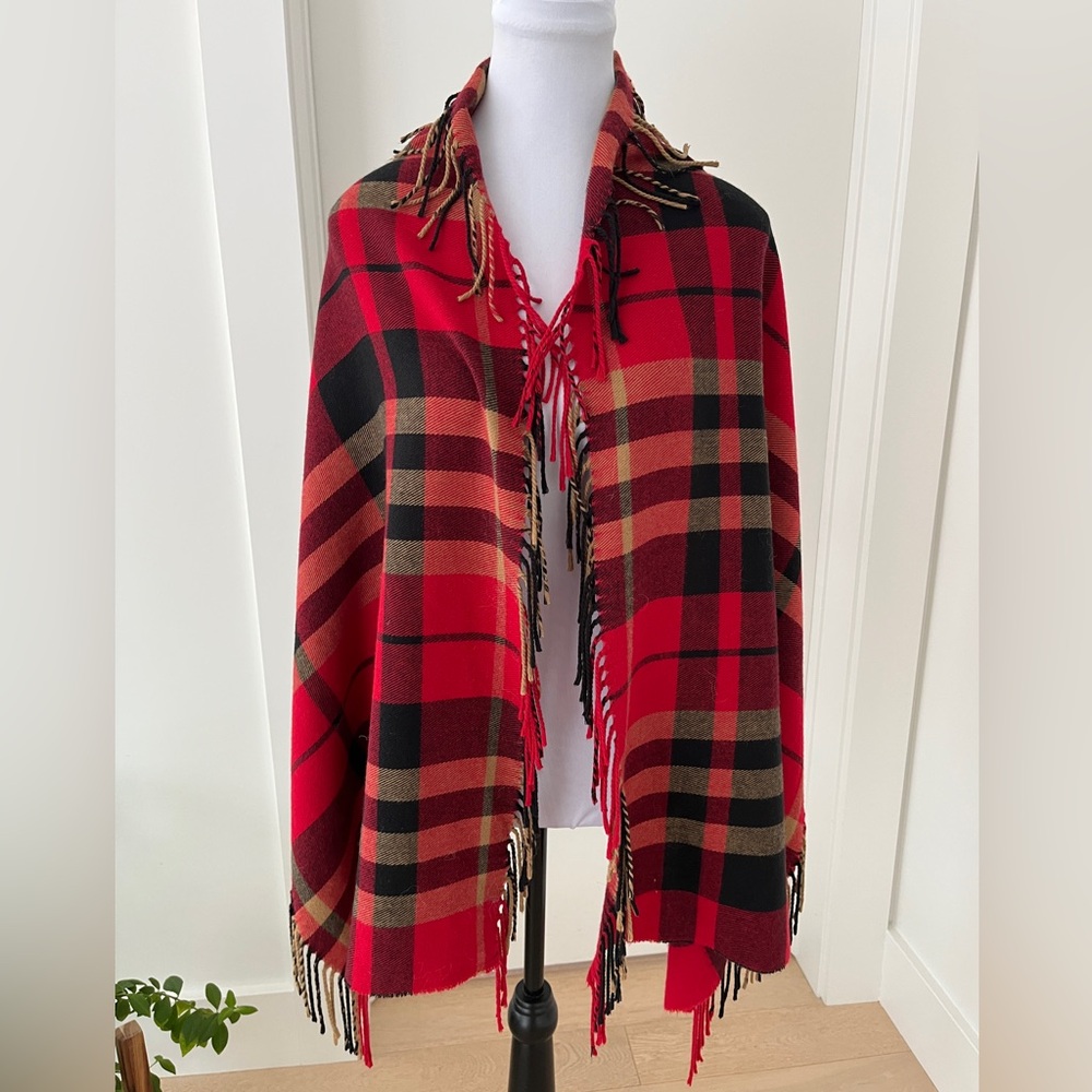 ZIGHILLI Plaid Made in Italy 100% Acrylic Oversized Soft Winter Scarf Fringe